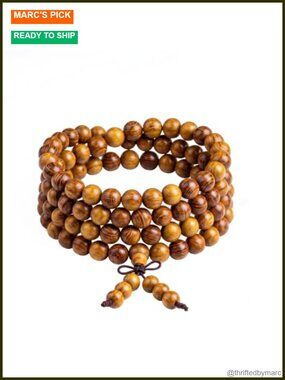 Mala Beads Bracelet Necklace 8mm Natural Sandalwood Meditation